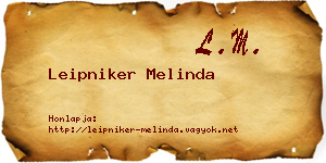 Leipniker Melinda névjegykártya